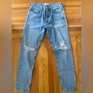 Agolde Straight Leg Ripped Jeans
